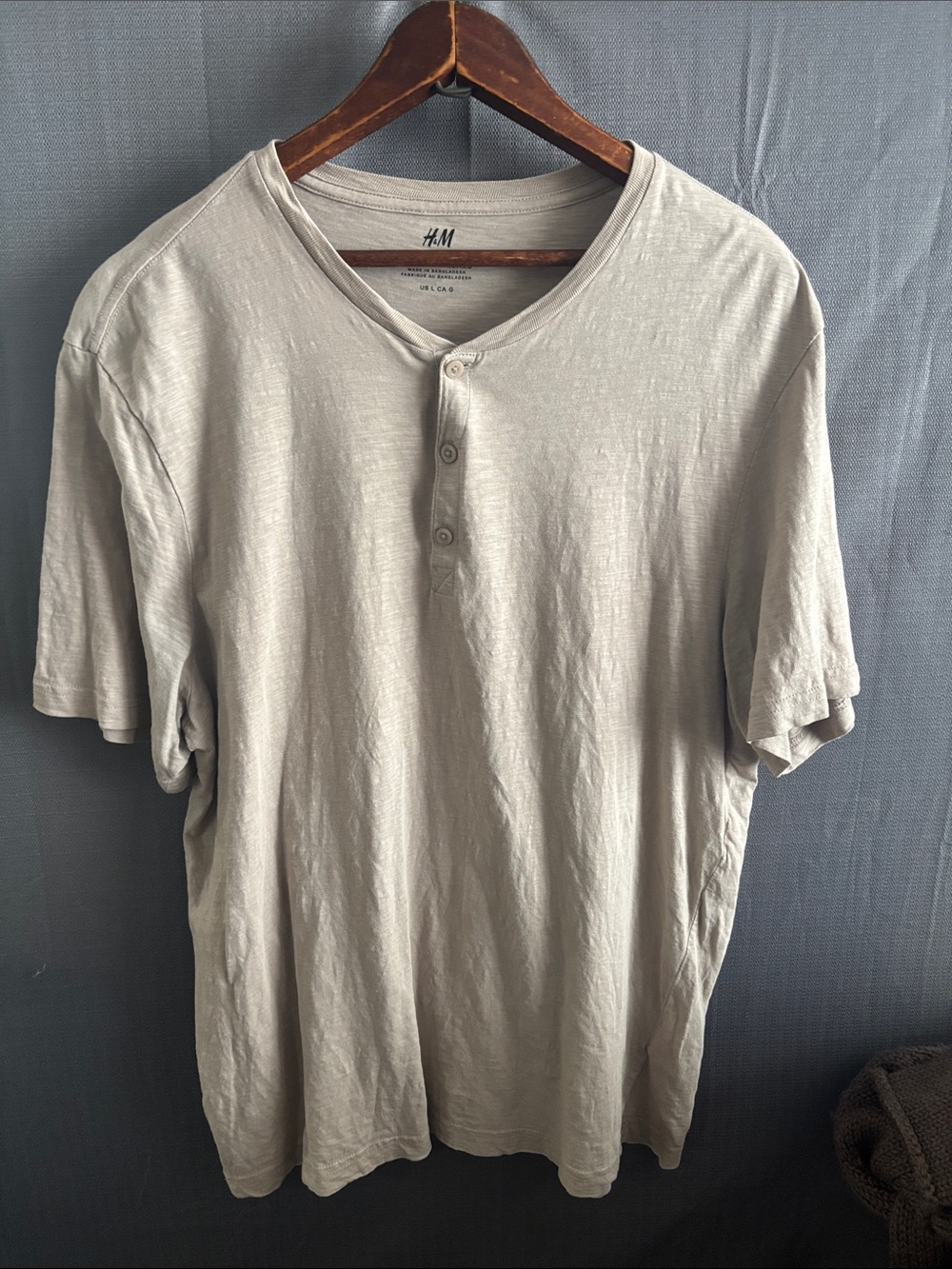 H&M Men's Crewneck soft T-Shirt in Light Taupe